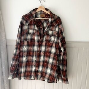 RedHead Men's Large Pearl Snap Plaid Button Down Shirt